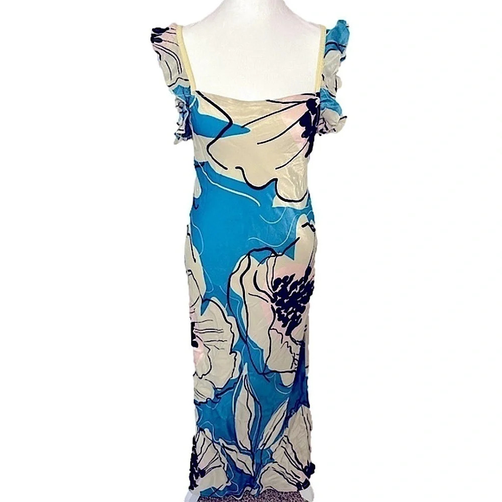Anthropologie Conditions Apply Sleeveless Stretchy Midi Dress Women’s Sz XS - Picture 2 of 9